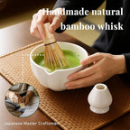 Matcha Whisk Set,7 PCS Ceramic Matcha Kit Includes Matcha Bowl with Spout, Matcha Whisk and Holder, Bamboo Scoop, Stainless Sifter, Tea Towel, Unique Gift for Matcha Lovers (White)