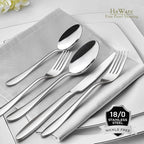HaWare 20-Piece Silverware Set for 4, Stainless Steel Flatware Cutlery Set for Home Kitchen Restaurant Hotel, Modern Ergonomic Design, Mirror Polished, Dishwasher Safe