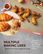 Katbite Silicone Baking Mat Colorful Collection - Set of 3: 2 Half Sheets Mats (11 5/8" x 16 1/2") + 1 Quarter Baking Sheet, Reusable & Nonstick Bakeware Mats for Cookies, Macarons, Bread (Pink)