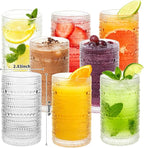 Hobnail Drinking Glasses Set of 8, 12 Oz Vintage Style Tumblers – Thick Durable Glass, Smooth Interior, Dishwasher Safe for Water, Juice, Wine, Whiskey