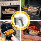 50 Pack 2.4lb Aluminum Loaf Pans Collocate Cellophane Bags/Twist Ties/ Stickers and Parchment Paper Sheets ,8.3" X 4.1" X 2.2" Disposable Aluminum Foil Premium Bread Tins - Disposable Baking Pans