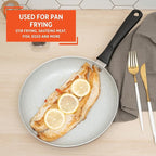 IMUSA 9.5" Premier Ceramic Nonstick Fry Pan with Cool Touch Handle, Matte Black