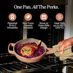 Our Place Mini Always Pan | 8.5" Ceramic Pan with Modular Lid & Beechwood Spatula | Patented 10-in-1 Nonstick, Non-Toxic Cookware Made Without PFAS | Induction & Oven-Safe up to 450°F | Spice