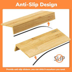 AMBIRD Bamboo Spice Drawer Organizer with Non-slip Mat, 4 Tier Jar Spice Rack Tray 13'',Seasoning Organizer for Kitchen,Cabinet,Drawers,Countertop
