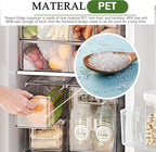 bealy 2 Pack Fridge Organizers and Storage with Pull out Drawer, Stackable Storage Drawer, Clear Refrigerator Organizers, BPA-Free for Freezer Kitchen Cabinet Pantry, 3.14QT
