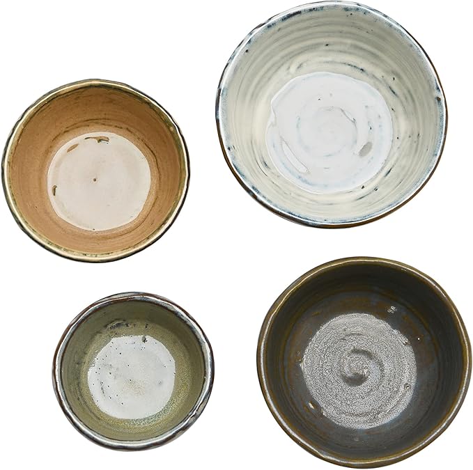 Stoneware Bowls with Reactive Glaze Finish, Set of 4