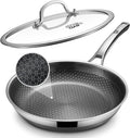 Non Stick Frying Pans, 12-inch with Lid, Hybrid Fajita Pans Nonstick,non stick Skillets Stainless Steel, Dishwasher & Oven-Safe, Induction Compatible Cooking Pan, PFOA Free Cookware