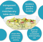 PLASTICPRO Disposable Oval Serving Bowls, Party Snack or Salad Bowl, 72-Ounce, Plastic (4, Clear)