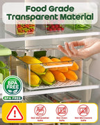 11 Pack Refrigerator Organizers and Storage, Stackable Fridge Organizer Bins, BPA-Free Clear Plastic Fruit Storage Containers for Fridge, Kitchen, Fruits, Drinks, Produce, Vegetable