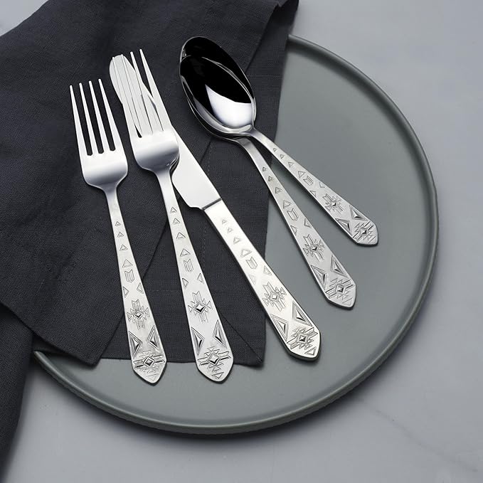 Towle Everyday Pueblo 20-Piece Stainless Steel Flatware Set, Service for 4