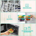 30 Pieces Glass Food Storage Containers with Upgraded Snap Locking Lids,Glass Meal Prep Containers Set - Airtight Lunch Containers, Microwave, Oven, Freezer and Dishwasher Friendly (Green)