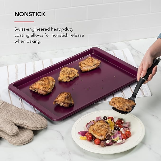 KitchenAid 13x18in Nonstick Aluminized Steel Baking Sheet, Beetroot