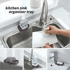MicoYang Silicone Bathroom Soap Dishes with Drain Spout-Bathroom and Kitchen Sink Organizer,Sponge Holder,Dish Soap Tray,Perfect for Dispenser,Scrubber,Bottle,Cup on Sink or Counter-Coffee 4.9"×3.2"