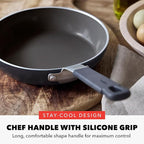 GreenPan x Bobby Flay 8" Nonstick Frying Pan Skillet, PFAS-Free Diamond Ceramic, Induction Suitable, Stay-Cool Silicone Handle, Easy Clean Dishwasher & Oven Safe, Egg & Omelet Pan, Black
