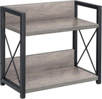 Giikin Countertop Shelf Organizer, 2 Tier Kitchen Spice Rack Organizer for Countertop, Wood Coffee Counter Shelf Organizer for Home (Grey, S)
