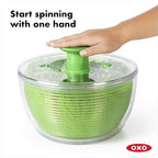 OXO Good Grips Salad Spinner - Large, Green Lettuce & Fruit Washer, BPA-Free, Easy One-Hand Pump (Pack of 4)