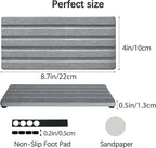 2 PCS Water Absorbing Stone Trays for Bathroom Sink & Kitchen Counter, Fast-Drying Diatomite Sink Caddy, Vanity Tray, Hand Soap Holder with Anti-Skid Pads (Gray, 8.7" x 4"/22 x 10cm)