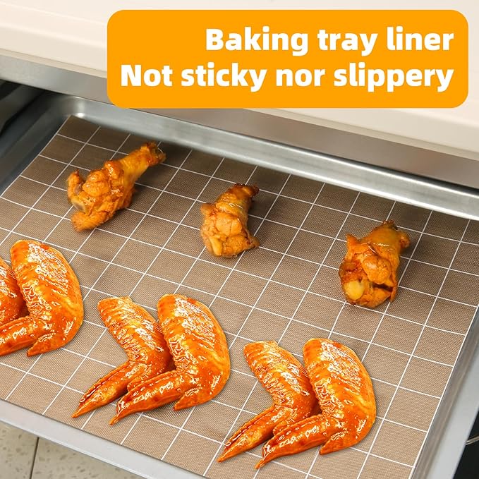 Silicone Baking Mat Roll 16IN*5FT Free Cutting, Non-Slip Pastry Mat, Non-Stick Reusable Air Fryer Liner, Oven Liners, Freeze Dryer Mat, Easily Cut to Size Fit All Ovens Pans Tins Dishes