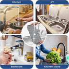 2 Pcs Silicone Faucet Handle Drip Catcher Tray, 2 in 1 Dish Soap Sponge Holder for Kitchen Sink & Splash Guard, Drying Mat for Sink Accessories, Counter, Bathroom