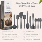 GIR: Get It Right 10-Piece Silicone Essentials Kitchen utensils set - Ladle, Spatula, Flip, Spoon & Spoonula - Non toxic cooking utensils for Nonstick Cookware, Cooking and Baking - Charcoal