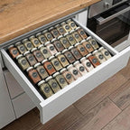 GOENDR Metal Spice Drawer Organizer, 4-Tier Spice Rack for Drawer, Expandable Seasoning Organizer Fits 11.4-22.8” Wide Drawer, Holds up to 48 Spice Jars (Not Included), Black