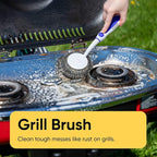 Dish Washing Vegetable Brush Scrubber with Stainless Steel Grill Brush, Scourer Sponge Brush Set with Long Handle and Rubber Grip, Non-Scratch, Kitchen Cleaning Set (2 Pack, Blue)