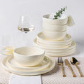 TheTerra Ceramic Dinnerware Sets for 4, 12 Pieces Porcelain Lightweight Plates and Bowls Sets, Scratch Resistant Dish Set, Oven & Microwave & Dishwasher Safe, Ivory Speckled