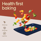 BAKKEN Kitchen Baking Pan Set - Nonstick Blue Marble Coating, Commercial Grade Carbon Steel Bakeware Sets, Baking Kitchen Essentials, PFOA, PFOS, PTFE Free, Oven Safe Tray (Up To 450° F), Set of 6