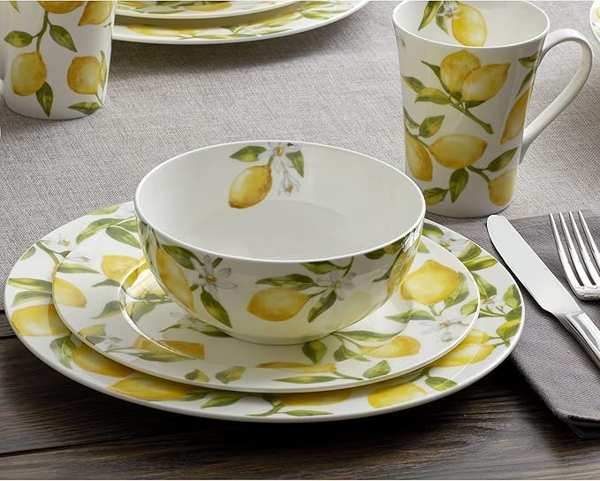 Mikasa Lemons 16-Piece Dinnerware Set, Service For 4, Multicolor