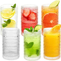 Hobnail Drinking Glasses Set of 6, 12 Oz Vintage Style Tumblers – Thick Durable Glass, Smooth Interior, Dishwasher Safe for Water, Juice, Wine, Whiskey