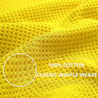 Homaxy 100% Cotton Waffle Weave Kitchen Dish Cloths, Ultra Soft Absorbent Quick Drying Dish Towels, 12 x 12 Inches, 12-Pack, Yellow