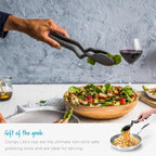 Dreamfarm Clongs Lite Nylon Kitchen Cooking Tongs, Click-Lock Open & Close with Extra Grippy Tips - 10.5" Black