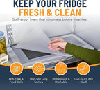 Refrigerator Liners for Shelves (8 Pack) by Linda’s Essentials - Non-Adhesive Drawer and Shelf Liner, BPA-Free Fridge Mats for Kitchen & Cabinets, Easy to Clean, Ideal Household Essentials (Clear)