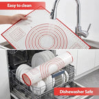 Silicone Baking Mat Non-Slip with Measurements & Conversion Chart, Large 27.5 x 19.7 Inch Baking Mat for Rolling Pin, Dough Kneading, Sourdough Bread Baking Supplies, Kitchen Silicone Mat