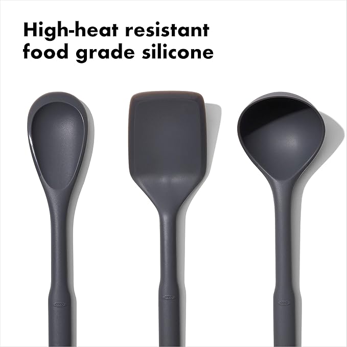OXO Good Grips 3-Piece Silicone Utensil Set, Gray, One size
