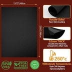 UBeesize 4 Pack XL Thickened Oven Liners for Bottom of Oven, Reusable 17x25 Inch Heavy Duty Non Stick Teflon Oven Mats BPA & PFOA Free, Fit Electric Gas Toaster Convection Microwave Ovens Grills