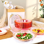100PCS Clear Pink Plastic Bowls - 12 oz Pink Gold Disposable Salad Bowls - Heavy Duty Disposable Soup Bowl - Fancy Plastic Ice Cream Bowl for Weddings Parties Dinners Picnics Mother’s Day