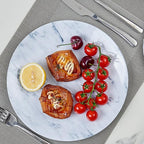 TP 12-Piece Melamine Dinnerware Sets, Plates and Bowls Dishes Set for 4, Break-Resistant & Non-Microwavable, Lightweight Dinner Plates, Marble Pattern