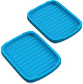ZAPPOWARE Silicone Sponge Holder -soap Tray - 5.9" X 4.33" Set -2pcs (Blue)