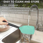 Coukre 2 Pack Silicone Spatula Set, High Heat Resistant, BPA Free Kitchen Spatula, Solid & Slotted Turner for Non-Stick Pans, Sautéing, and Flipping (2, AquaGreenBlack)