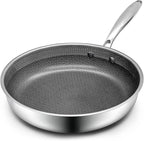 10-Inch Nonstick Frying Pan, PFOA-Free Hybrid Skillet with Stay-Cool Handle & Oven Safe Dishwasher Safe, Compatible with All Stovetops Including Induction for Eggs, Pancakes, Steak