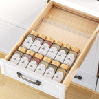 MUDEELA Clear Spice Drawer Organizer, 4 Tier (4 Packs) Spice Rack for Drawer, Expandable From 11" to 22" Kitchen Seasoning Organizers and Storage for Drawer (Jars not included)