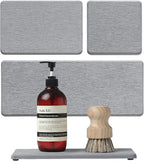 Razborci 3PCS Bathroom Sink Vanity Trays, Quick Stone Drying Mat Dish Soap Dispenser Sponge Holder for Kitchen Counter, Diatomaceous Earth Water Absorbing Caddy Organizer, Light Grey