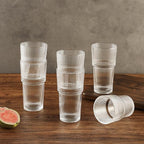 Ribbed Drinking Glasses with Lids & Straws, Leak-Proof 20oz and 15oz Glass Cups, 2PCS Glass Tumblers, Ideal for Home, Office, Outdoor Use