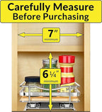 LYNK PROFESSIONAL® Élite™ Pull Out Spice Rack Organizer for Inside Kitchen Cabinets - 6-3/8 inch Wide - Slide Out Drawer – Wood/Chrome Sliding Spice Organization for cabinet - Spice Racks - 1 Tier