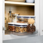 NOSTA Home Rotating Lazy Susan for Refrigerator - Square Lazy Susan - Rectangular Fridge Lazy Susan Organizer - 360° Rotating Storage - Medium Size (15x11)