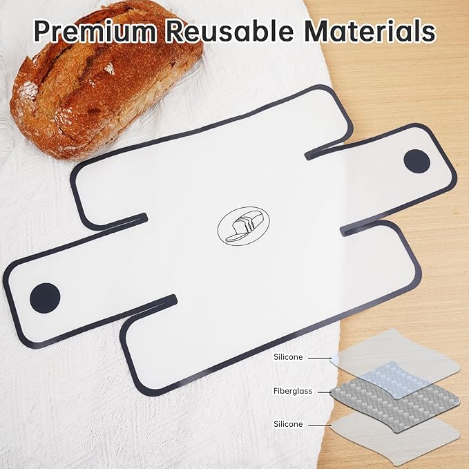 NiHome 4-Pack Silicone Bread Loaf Pan Liners, Reusable and Nonstick Silicone Bread Sling, Fit for 9x5, 9.5x5, and 10x5 Inch Loaf Pans, Dishwasher Safe, Easy to Clean (White)