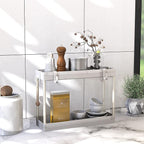 Simple Houseware 2-Tier Under Sink Organizer Storage Tray with Hooks, White