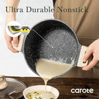 CAROTE Nonstick Stock Pot with Lid Soup Pot, 6 Quart Casserole with Lid, Easy to Clean Non Stick Cooking Pot,Pasta Pot