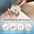 Compac Home Dish SpongeWand Plus Tri Surface Scrubbing Sponge with Cello Foam Scour Sponge Petals, Cleans Dishes, Glassware 360 Scrubber Pads for Tough to Clean Pots Pans, Multi-Color, (Pack of 6)